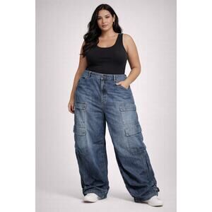 Torrid High-Rise Baggy Cargo Jean 16R NWT